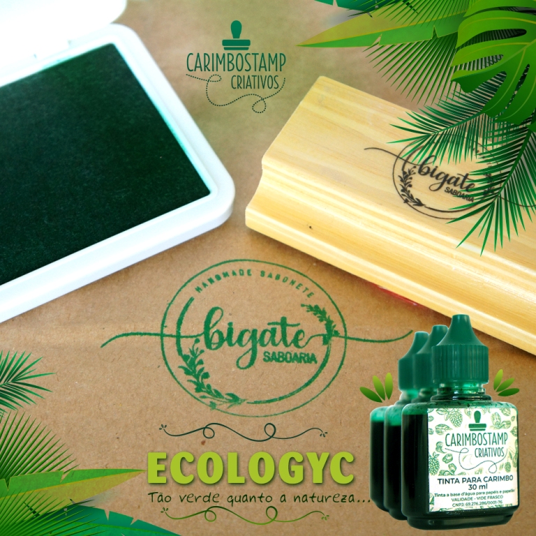 tinta verde ecologica e aromatizada para carimbos